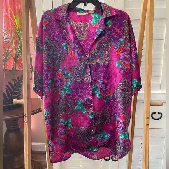 Other - Victoria's Secret Vintage Gold Label Floral Sleep Shirt Pajama Nightie Sz P/S